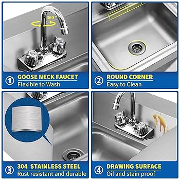 Amazon.com: BIEAMA Stainless Steel Hand Sink NSF 17